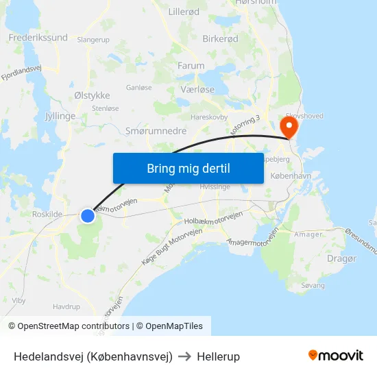 Hedelandsvej (Københavnsvej) to Hellerup map