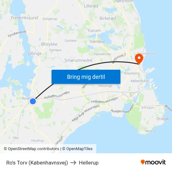 Ro's Torv (Københavnsvej) to Hellerup map