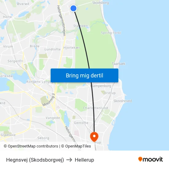Hegnsvej (Skodsborgvej) to Hellerup map
