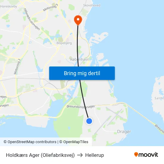 Holdkærs Ager (Oliefabriksvej) to Hellerup map