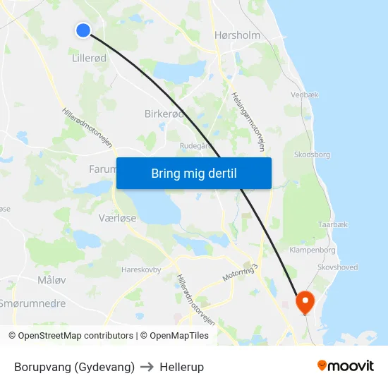 Borupvang (Gydevang) to Hellerup map