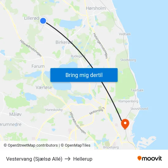 Vestervang (Sjælsø Allé) to Hellerup map