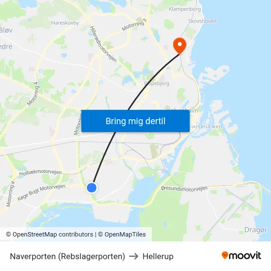 Naverporten (Rebslagerporten) to Hellerup map