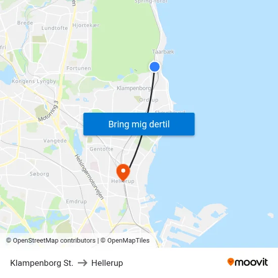 Klampenborg St. to Hellerup map