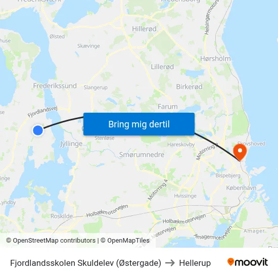 Fjordlandsskolen Skuldelev (Østergade) to Hellerup map