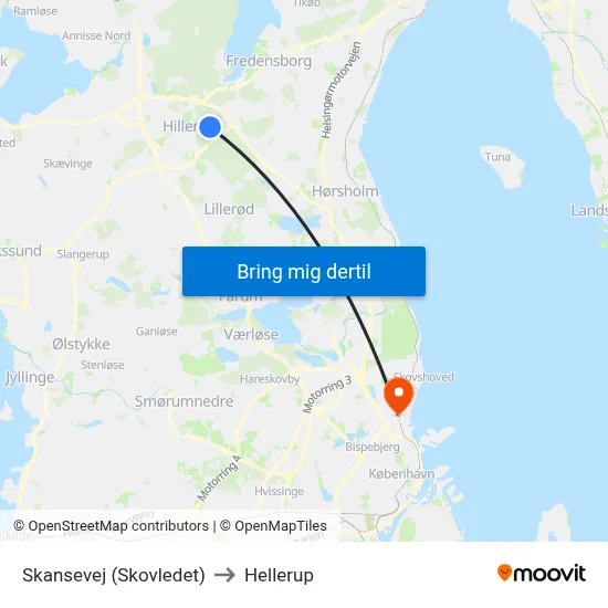 Skansevej (Skovledet) to Hellerup map