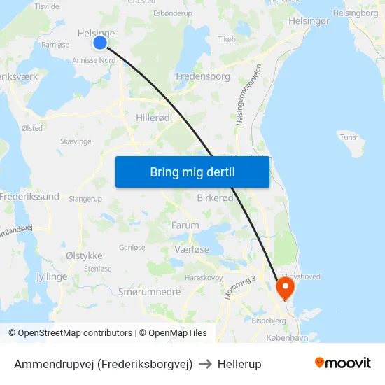 Ammendrupvej (Frederiksborgvej) to Hellerup map