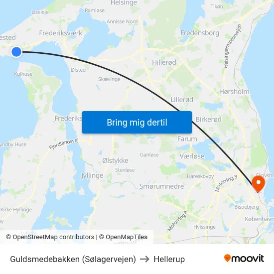 Guldsmedebakken (Sølagervejen) to Hellerup map