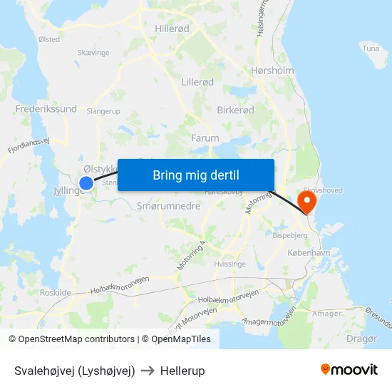 Svalehøjvej (Lyshøjvej) to Hellerup map