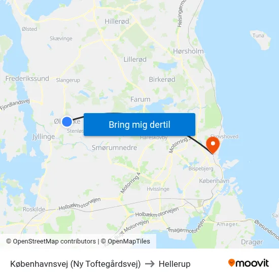 Københavnsvej (Ny Toftegårdsvej) to Hellerup map