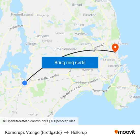 Kornerups Vænge (Bredgade) to Hellerup map