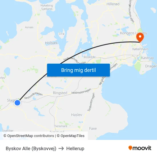 Byskov Alle (Byskovvej) to Hellerup map