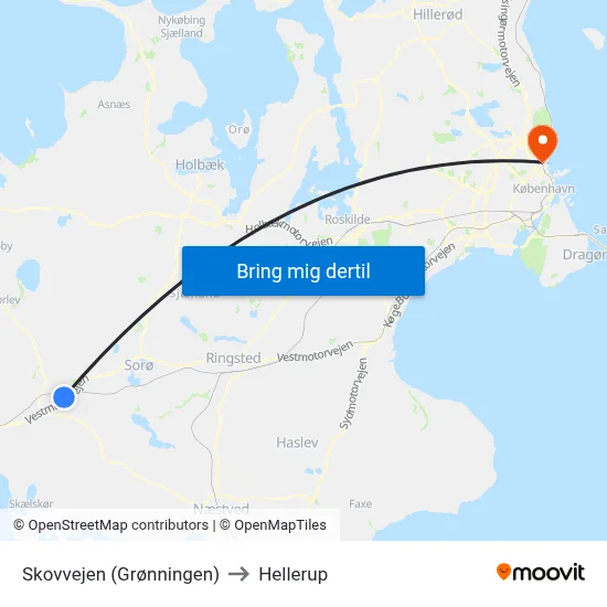 Skovvejen (Grønningen) to Hellerup map