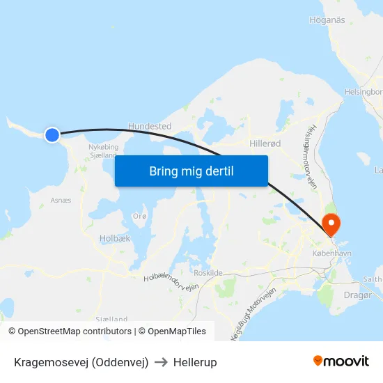 Kragemosevej (Oddenvej) to Hellerup map