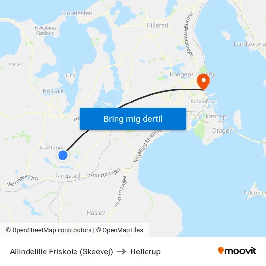 Allindelille Friskole (Skeevej) to Hellerup map