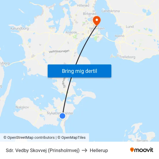 Sdr. Vedby Skovvej (Prinsholmvej) to Hellerup map
