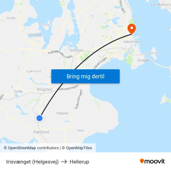 Irisvænget (Helgesvej) to Hellerup map