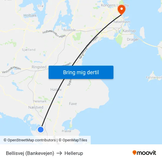 Bellisvej (Bankevejen) to Hellerup map