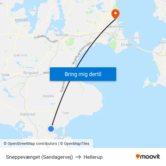 Sneppevænget (Sandagervej) to Hellerup map