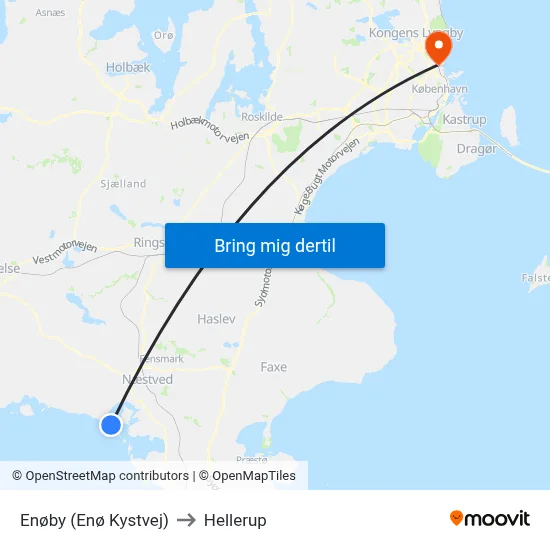 Enøby (Enø Kystvej) to Hellerup map
