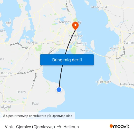 Vink - Gjorslev (Gjorslevvej) to Hellerup map