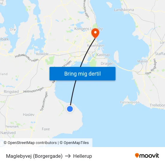 Maglebyvej (Borgergade) to Hellerup map