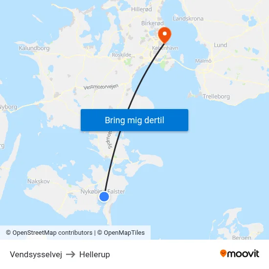 Vendsysselvej to Hellerup map