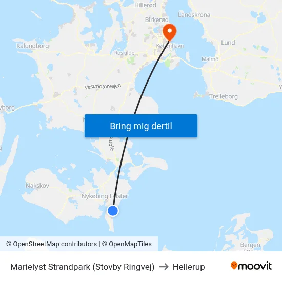 Marielyst Strandpark (Stovby Ringvej) to Hellerup map