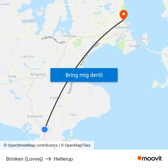 Brinken (Lovvej) to Hellerup map