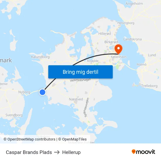Caspar Brands Plads to Hellerup map