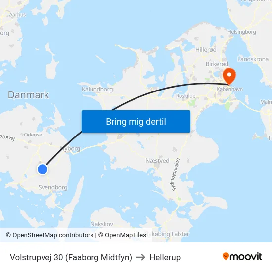 Volstrupvej 30 (Faaborg Midtfyn) to Hellerup map