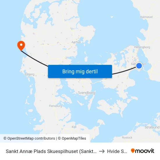 Sankt Annæ Plads Skuespilhuset (Sankt Annæ Plads) to Hvide Sande map
