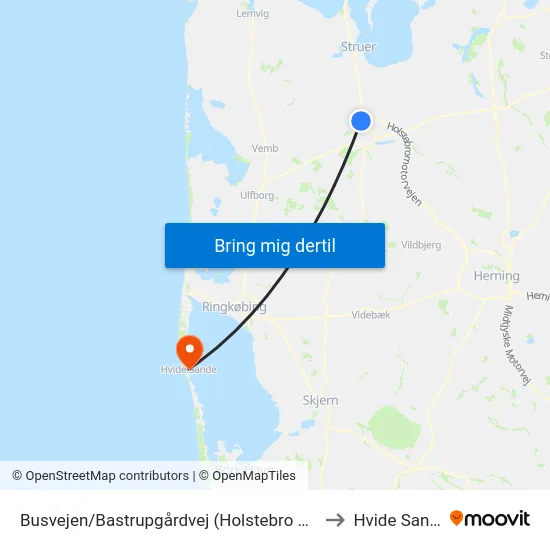 Busvejen/Bastrupgårdvej (Holstebro Kom) to Hvide Sande map