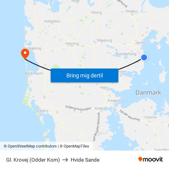 Gl. Krovej (Odder Kom) to Hvide Sande map