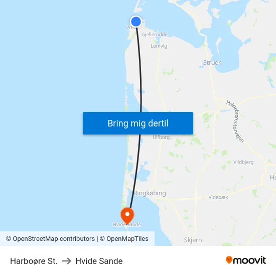 Harboøre St. to Hvide Sande map
