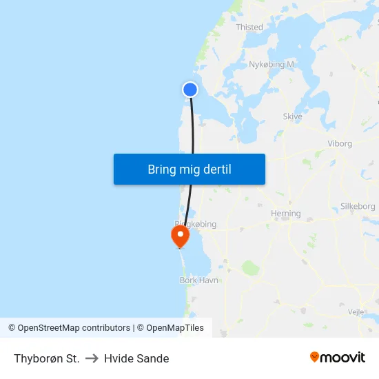 Thyborøn St. to Hvide Sande map