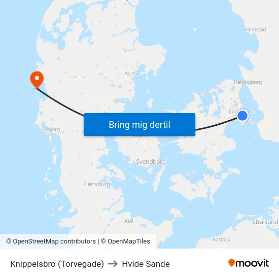 Knippelsbro (Torvegade) to Hvide Sande map