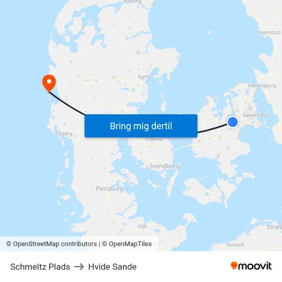 Schmeltz Plads to Hvide Sande map