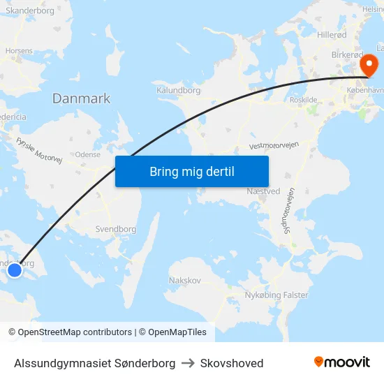 Alssundgymnasiet Sønderborg to Skovshoved map