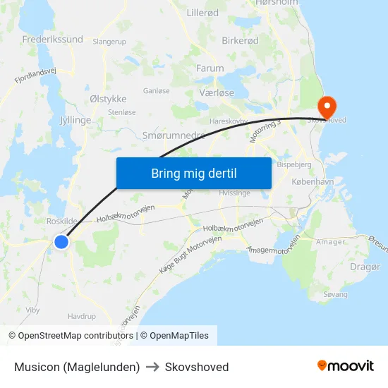 Musicon (Maglelunden) to Skovshoved map
