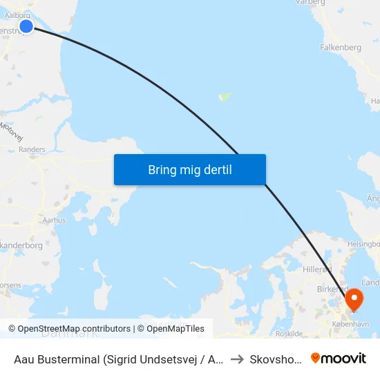 Aau Busterminal (Sigrid Undsetsvej / Aalborg) to Skovshoved map
