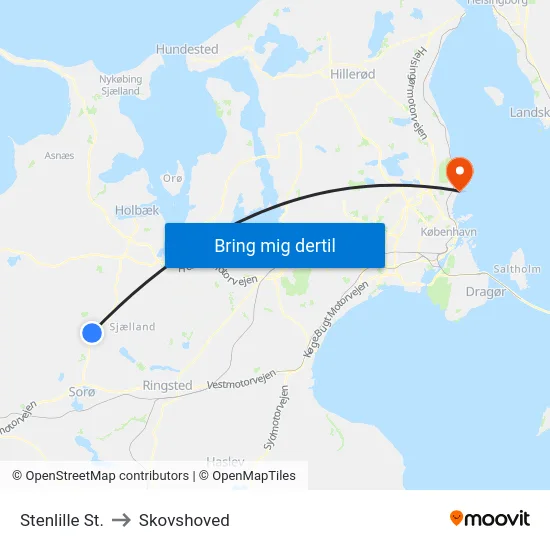 Stenlille St. to Skovshoved map
