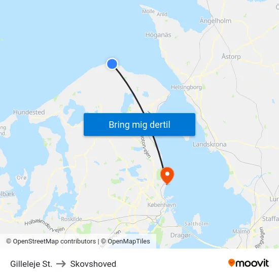 Gilleleje St. to Skovshoved map