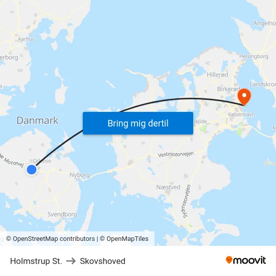 Holmstrup St. to Skovshoved map