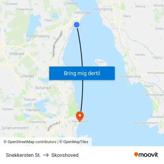 Snekkersten St. to Skovshoved map