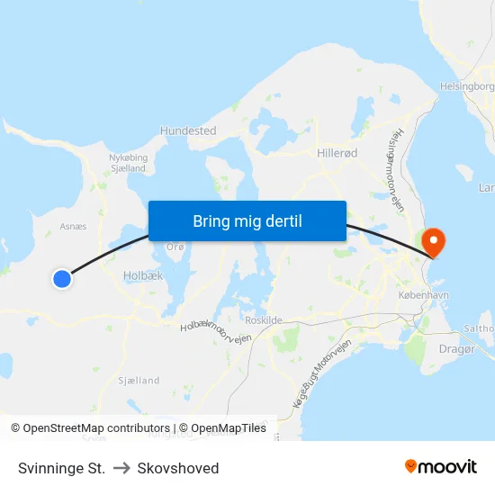 Svinninge St. to Skovshoved map