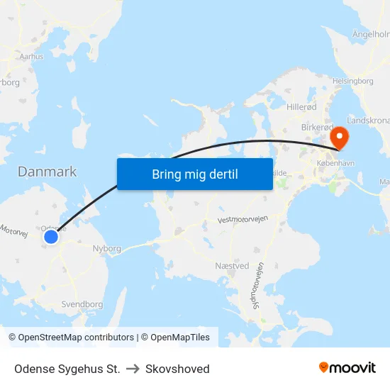 Odense Sygehus St. to Skovshoved map