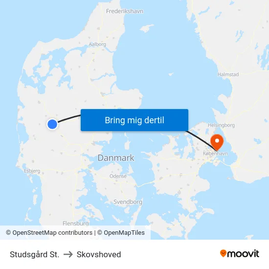 Studsgård St. to Skovshoved map