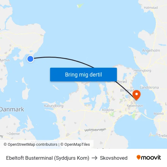 Ebeltoft Busterminal (Syddjurs Kom) to Skovshoved map