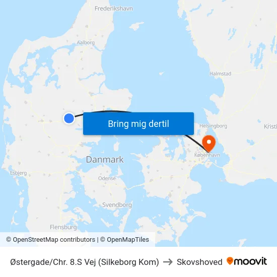 Østergade/Chr. 8.S Vej (Silkeborg Kom) to Skovshoved map